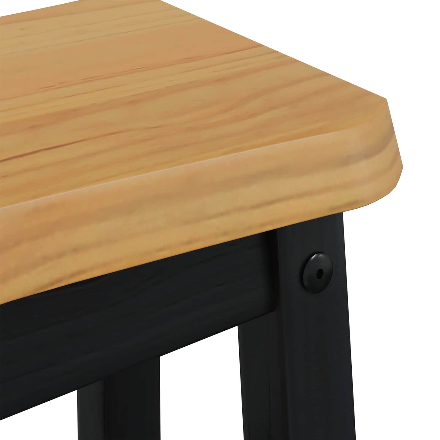 Bar Stool EKAI 2 pcs Black 40 x 29 x 45.5 cm Solid Pine Wood