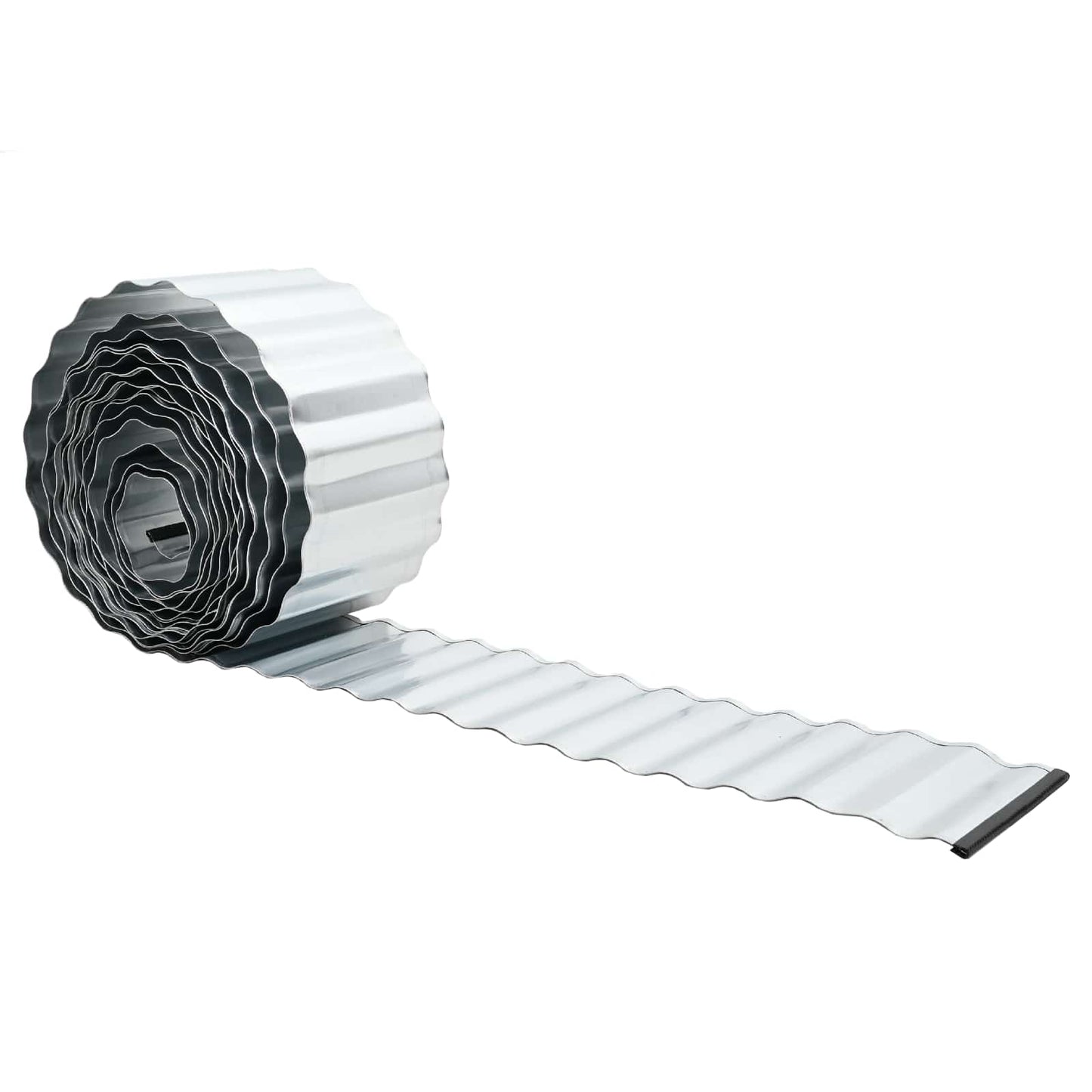 Lawn Edging 5 m x 15 cm Galvanised Steel Silver
