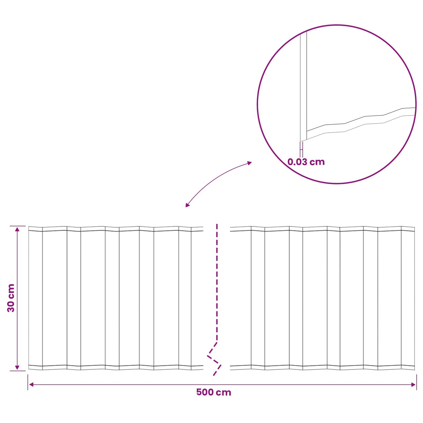 Lawn Edging 5 m x 30 cm Galvanised Steel Silver