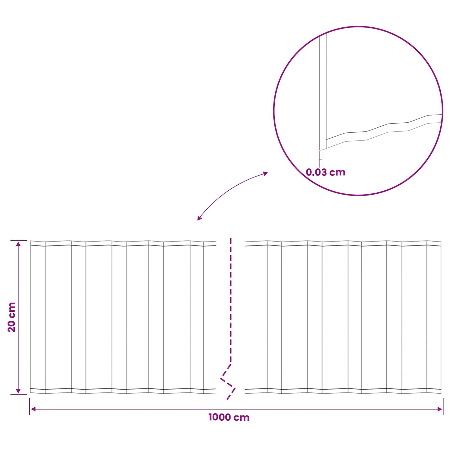 Lawn Edging 10 m x 20 cm Galvanised Steel Silver
