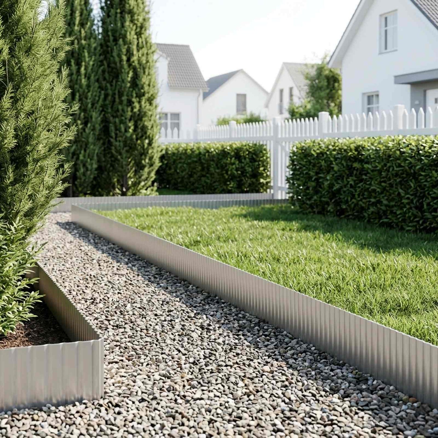 Lawn Edging 10 m x 25 cm Galvanised Steel Silver