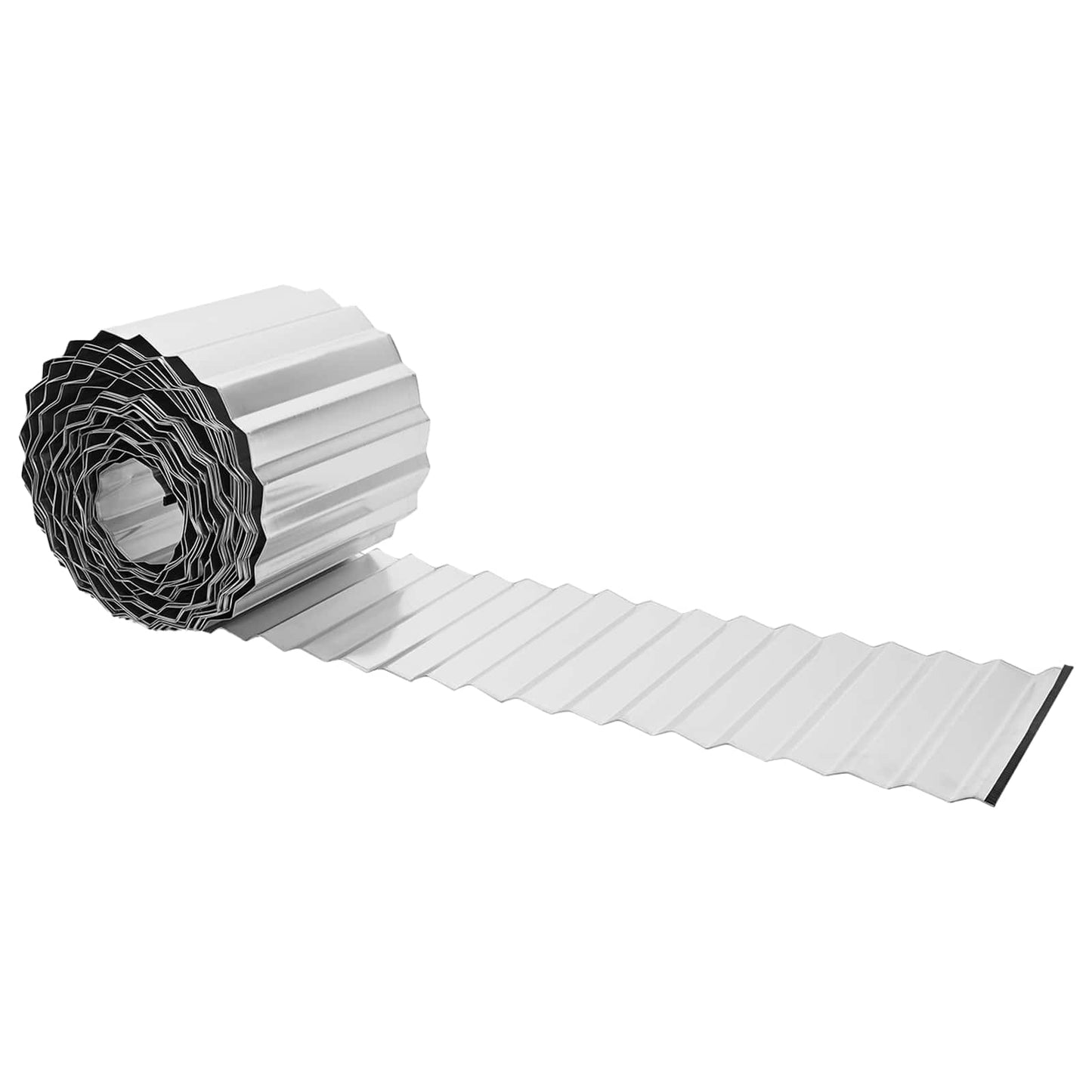 Lawn Edging 20 m x 10 cm Galvanised Steel Silver