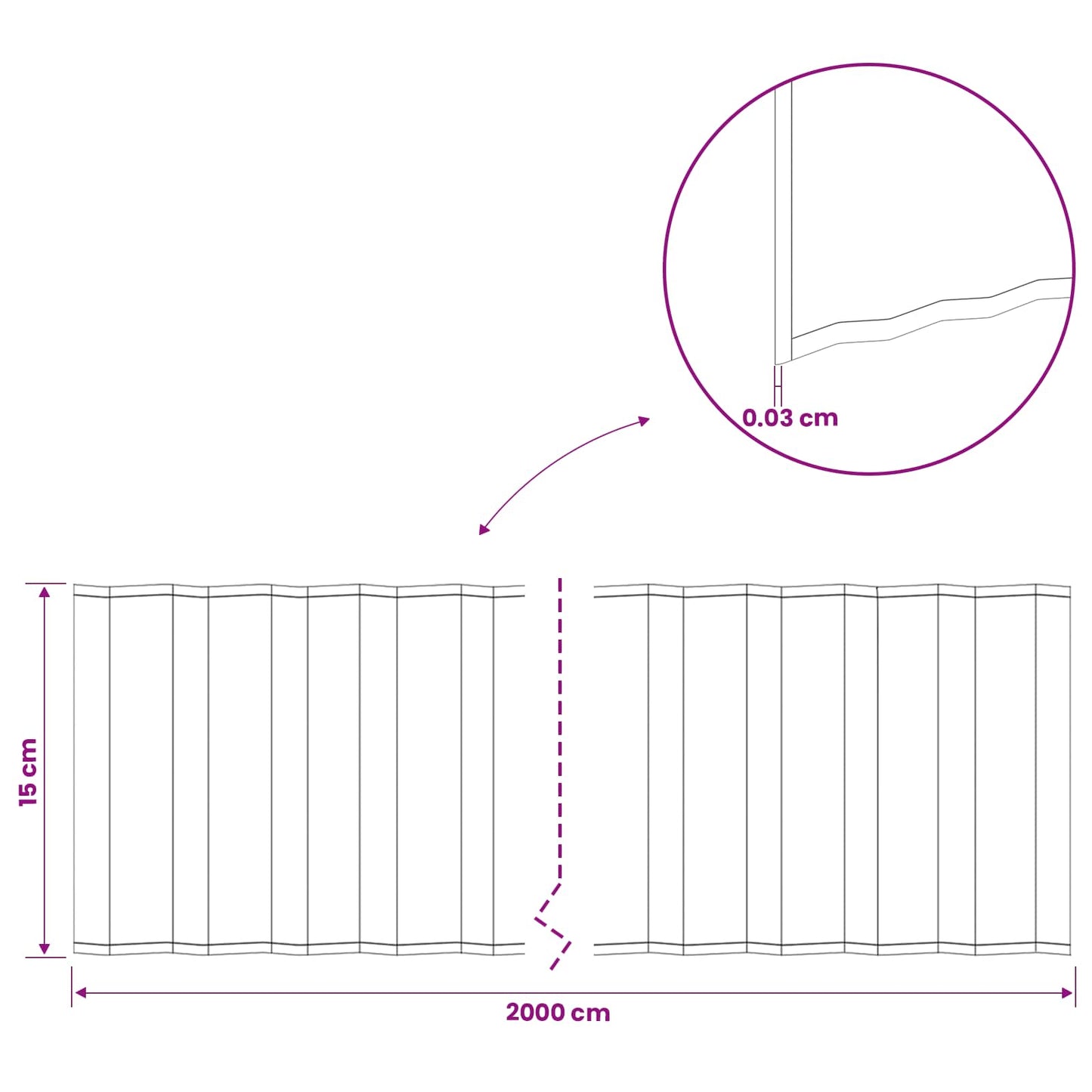 Lawn Edging 20 m x 15 cm Galvanised Steel Silver