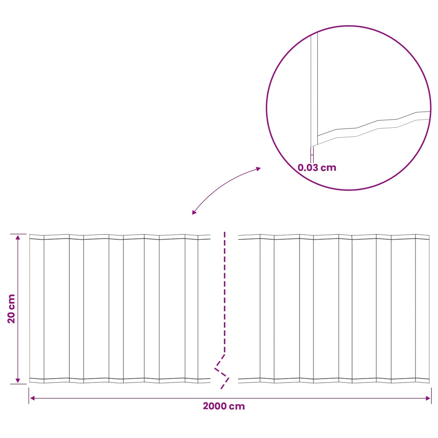 Lawn Edging 20 m x 20 cm Galvanised Steel Silver