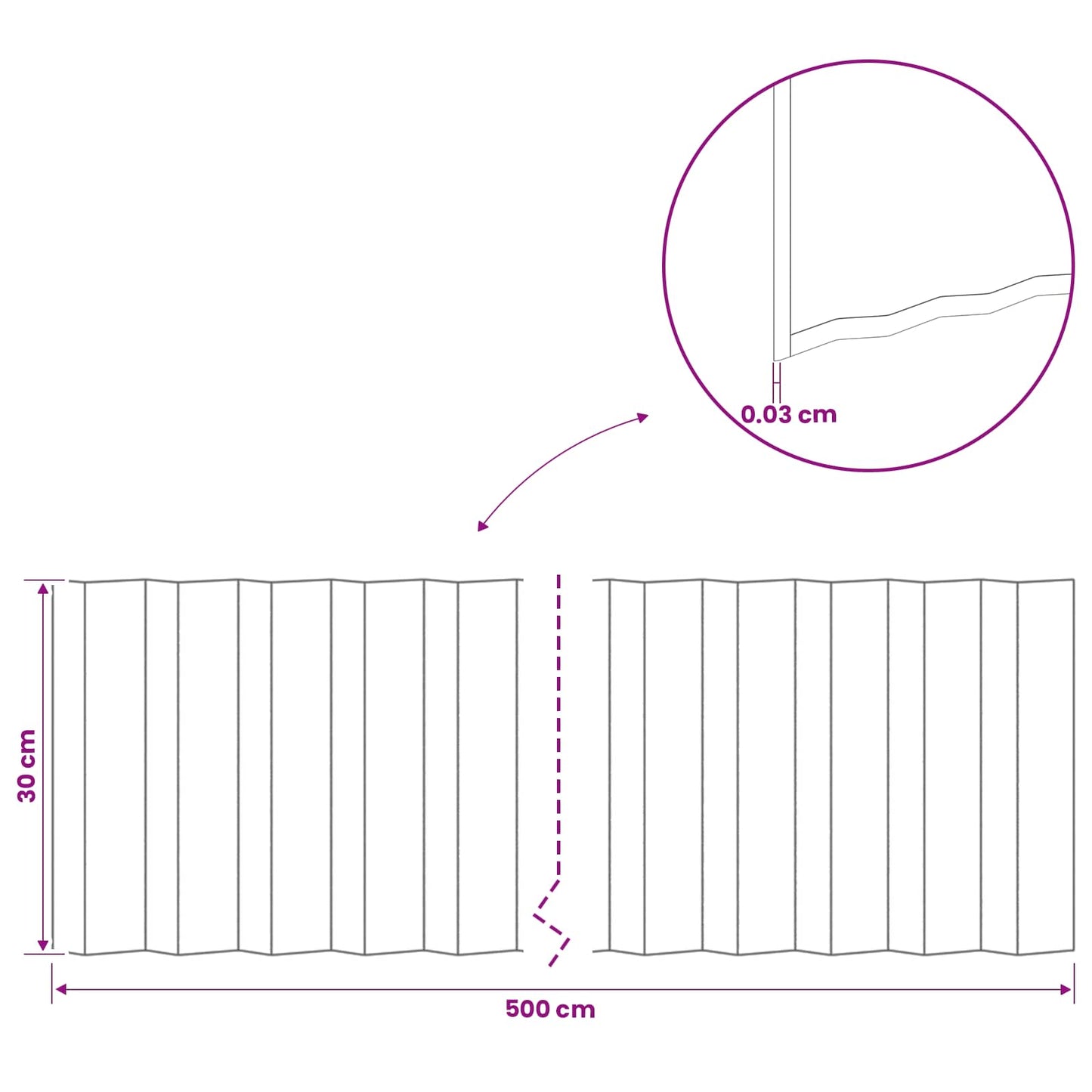 Lawn Edging 5 m x 30 cm Galvanised Steel Silver