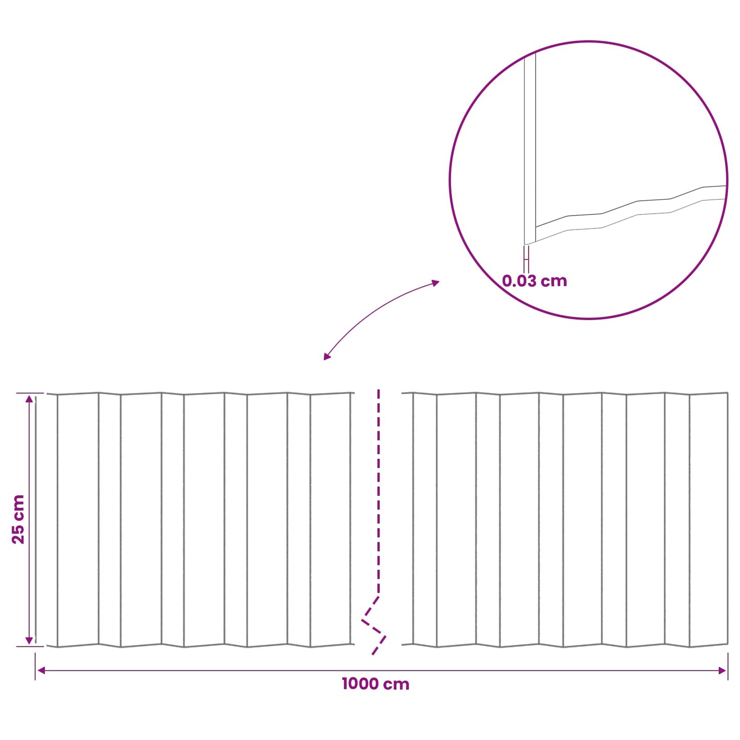 Lawn Edging 10 m x 25 cm Galvanised Steel Silver