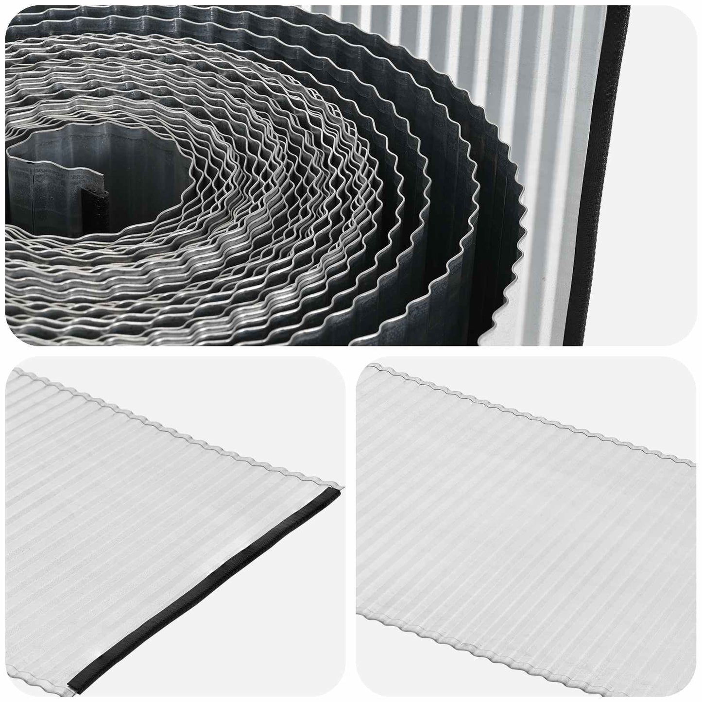 Lawn Edging 20 m x 10 cm Galvanised Steel Silver