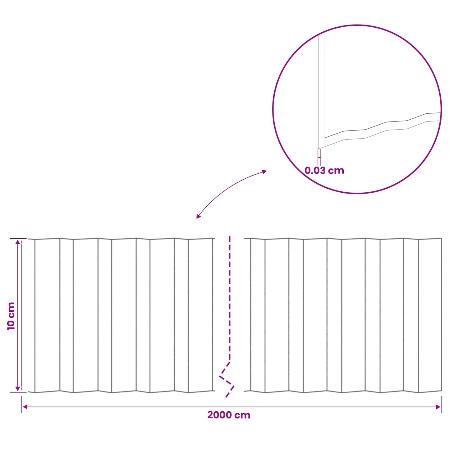 Lawn Edging 20 m x 10 cm Galvanised Steel Silver