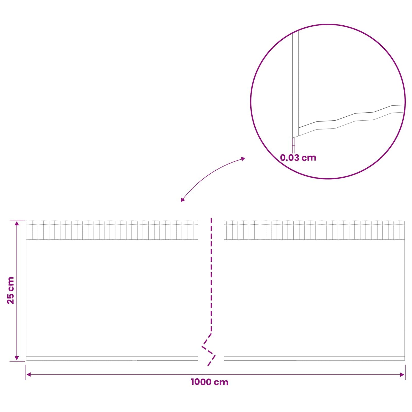 Lawn Edging 10 m x 25 cm Galvanised Steel Silver