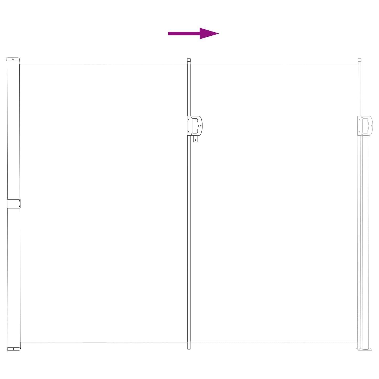 Retractable Side Awning 500 x 180 cm Polyester Rectangular Sand