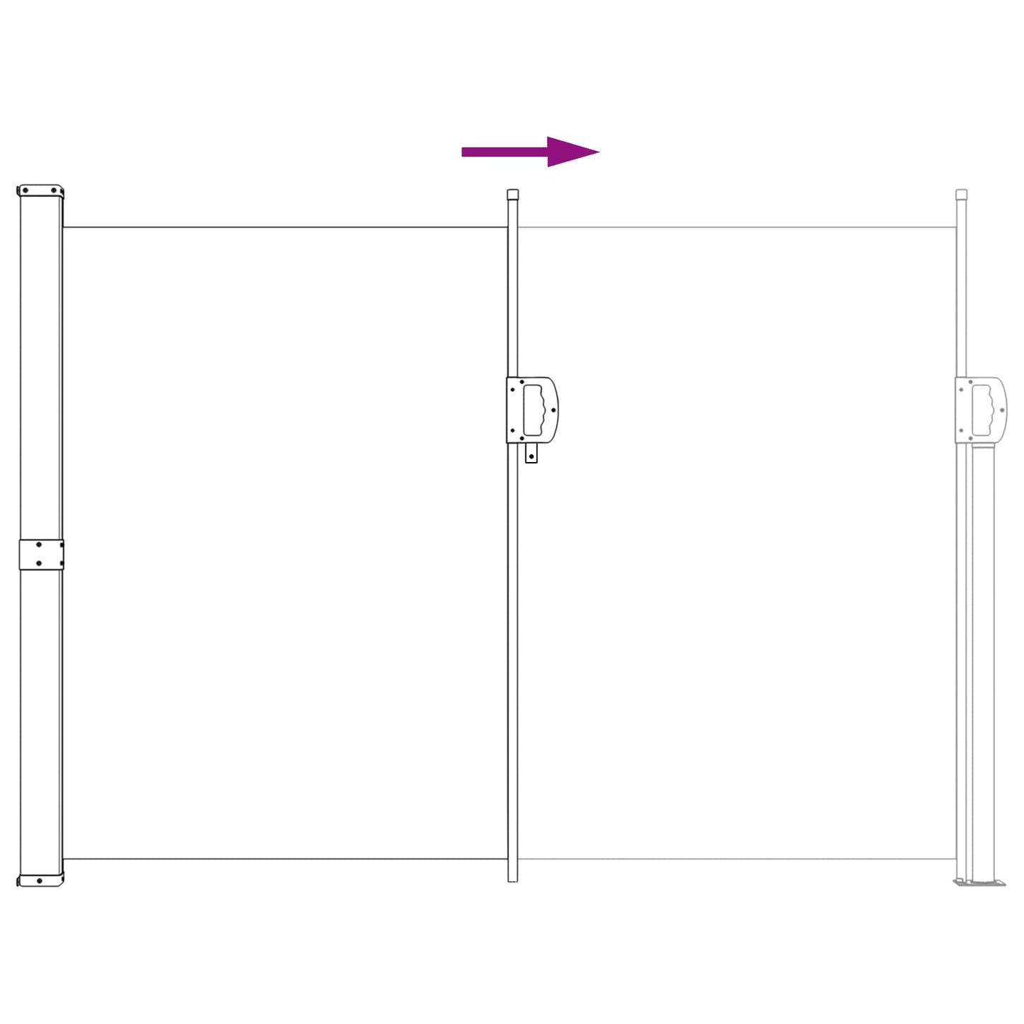 Retractable Side Awning 140 x 300 cm 100% polyester iron steel