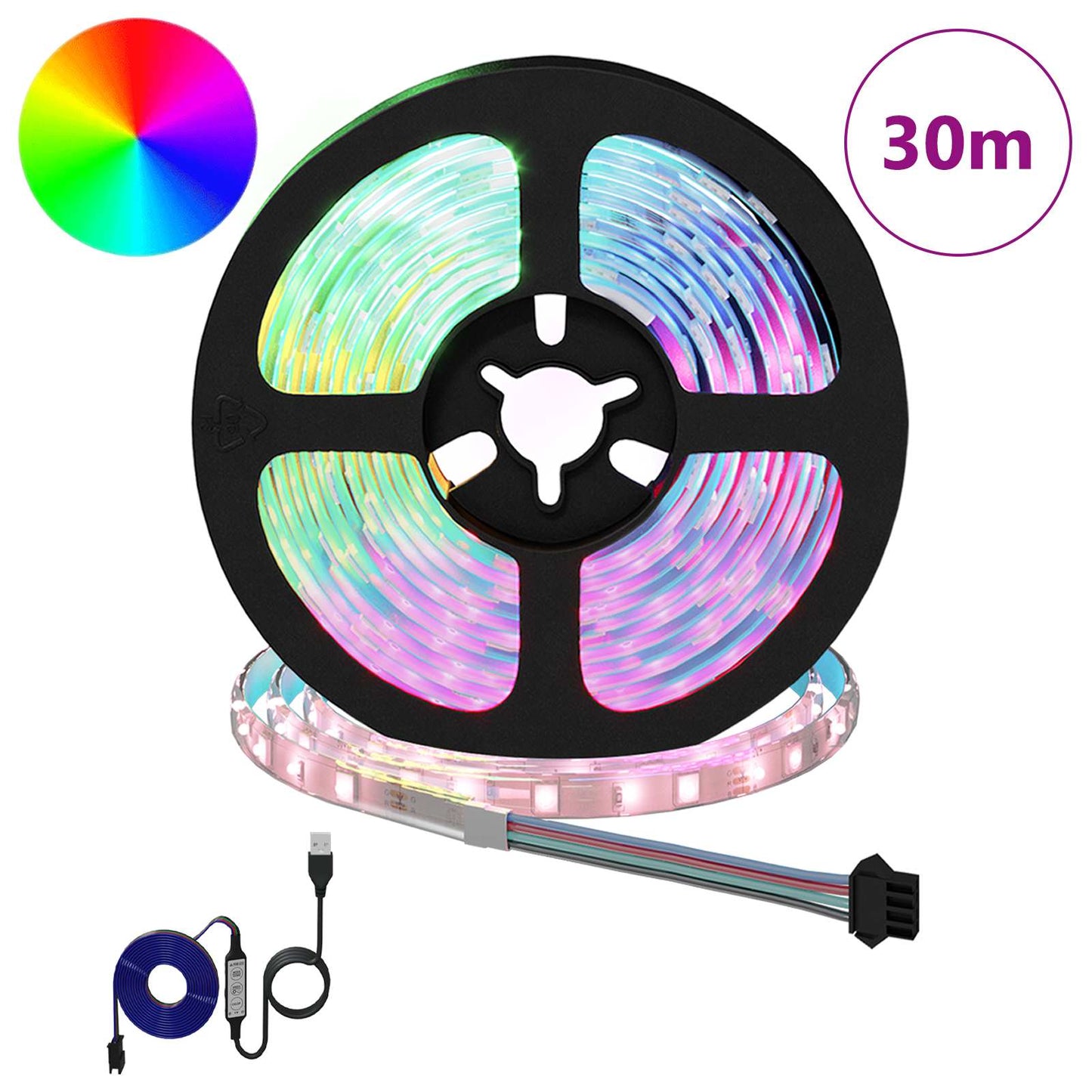 LED Strip 12 pcs Black and Transparent Copper and Plastic