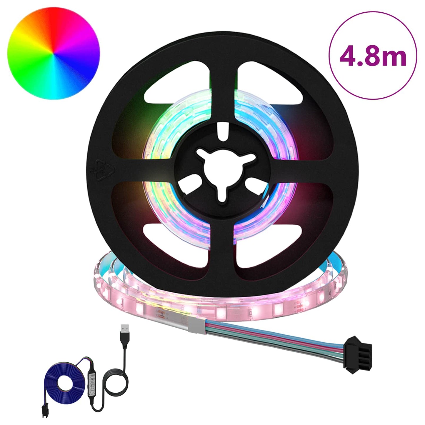 LED Strip 12 pcs Black and Transparent Copper and Plastic