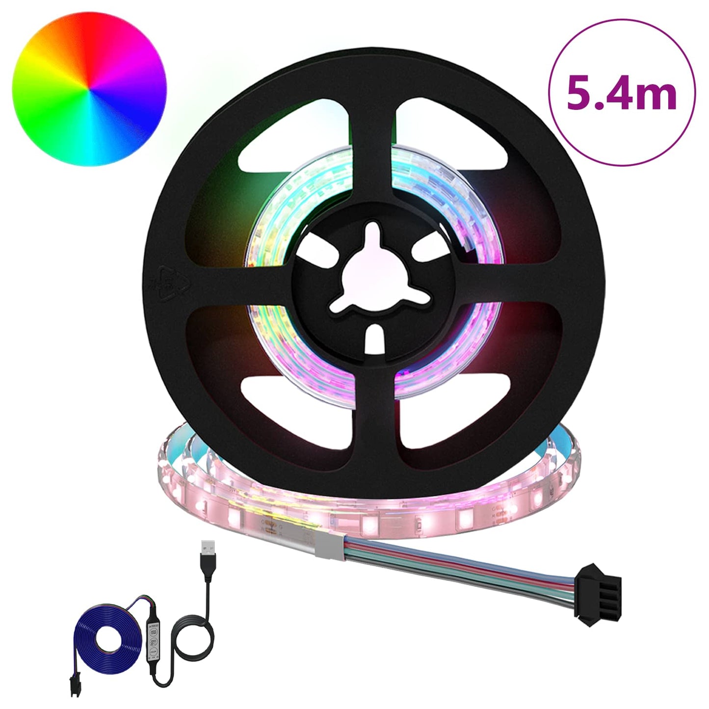 LED Strip 12 pcs Black and Transparent Copper and Plastic