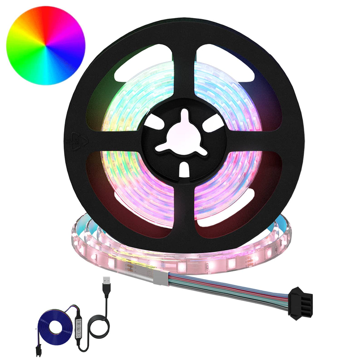 LED Strip 12 pcs Black and Transparent Copper and Plastic