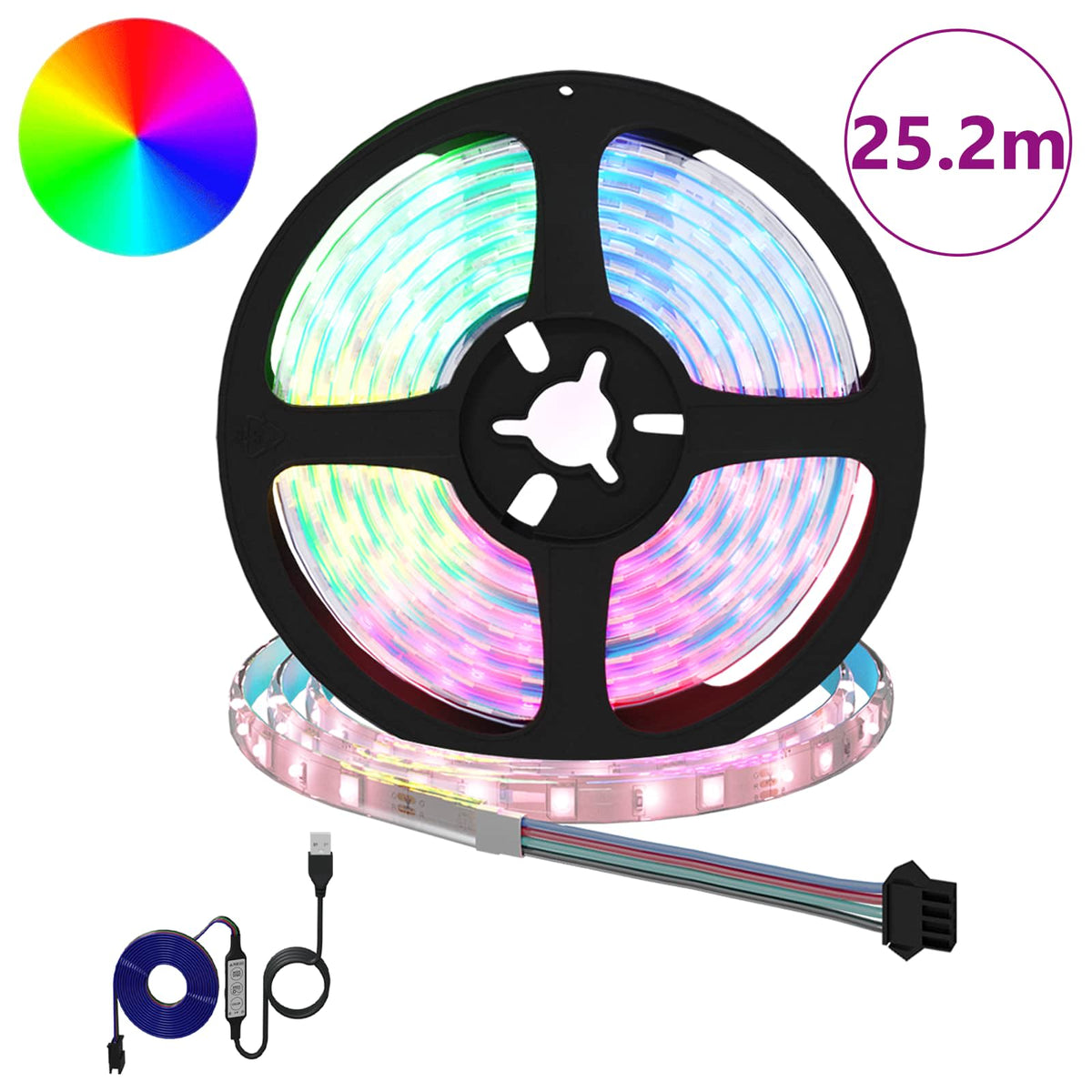 LED Strip 12 pcs Black and Transparent Copper and Plastic