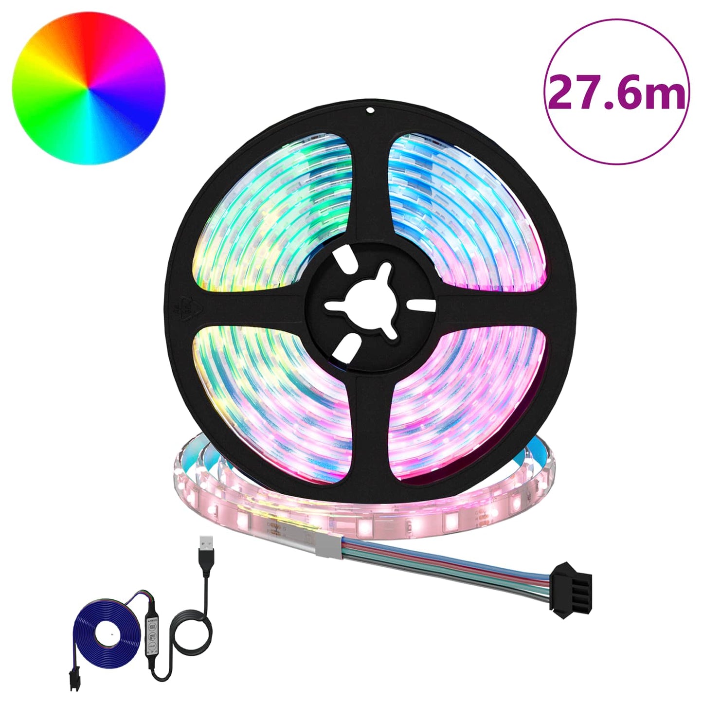 LED Strip 12 pcs Black and Transparent Copper and Plastic