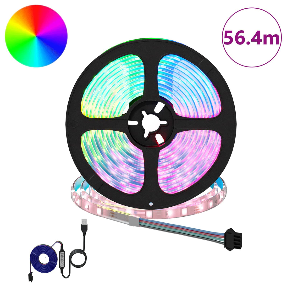 LED Strip 12 pcs Black and Transparent Copper and Plastic