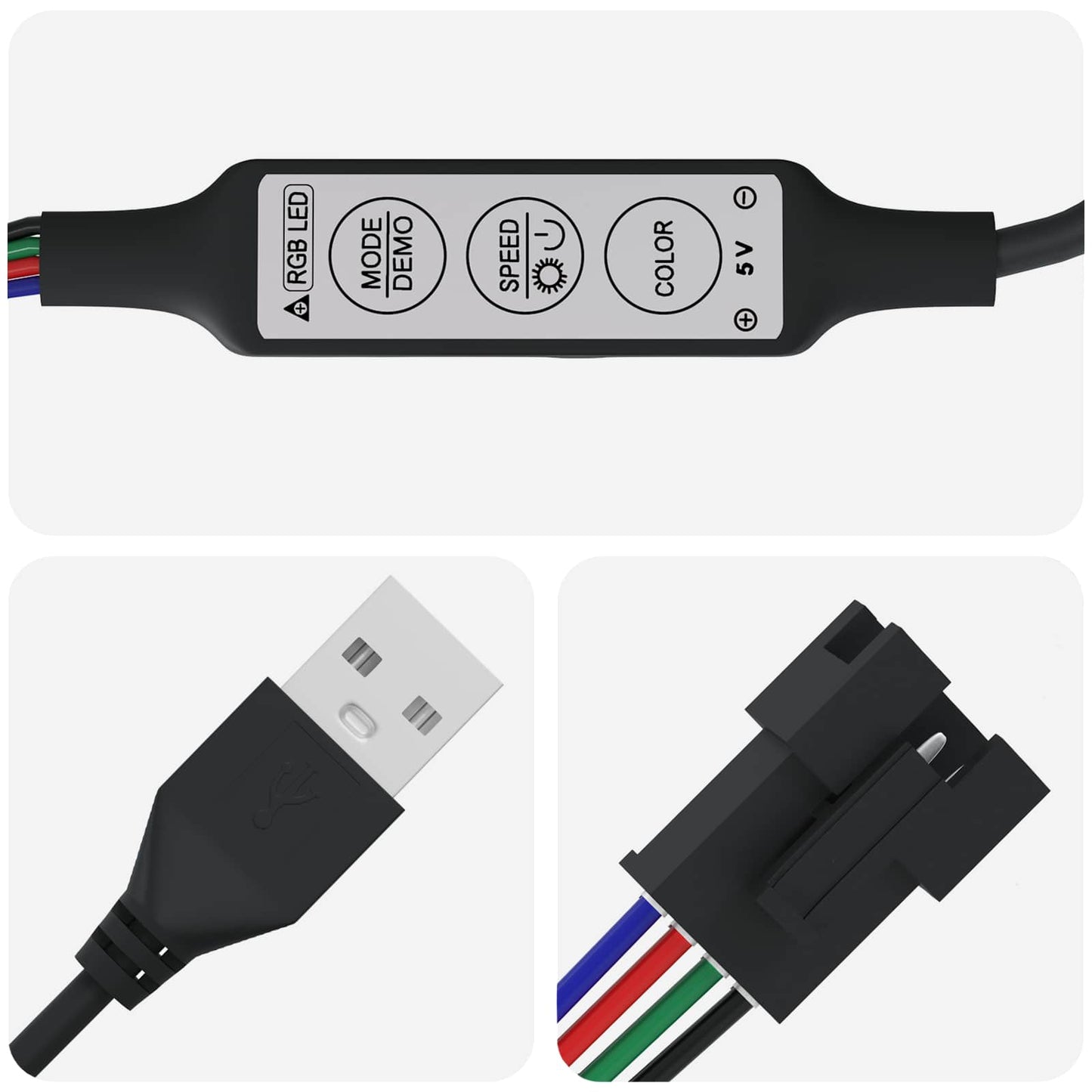 LED Strip 12 pcs Black and Multicolour Copper and Plastic
