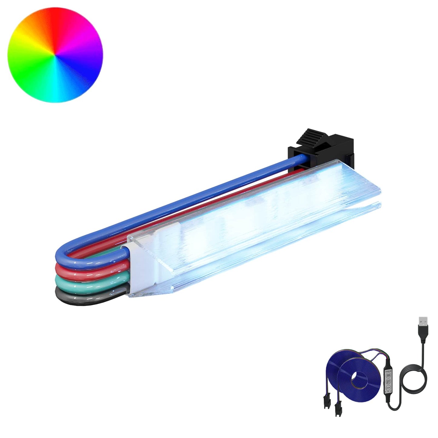 LED Strip 12 pcs Black and Multicolour Copper and Plastic