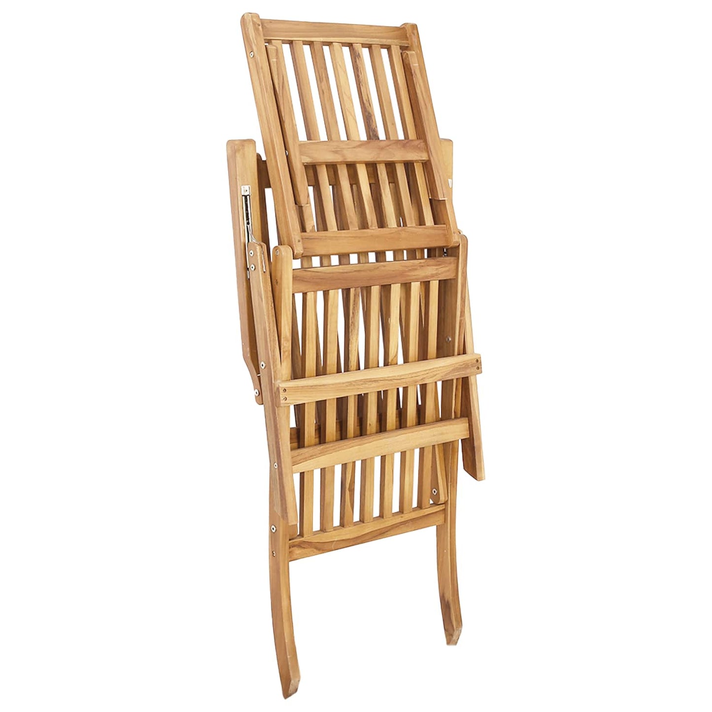 Folding Deck Chair Natural Solid Teak Wood