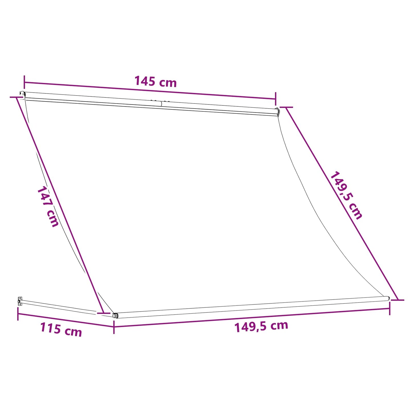Awning Multicolour 150 x 150 cm