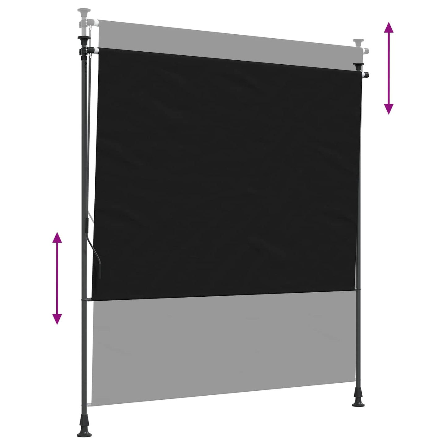 Outdoor Roller Blind Black 100 x 270 cm
