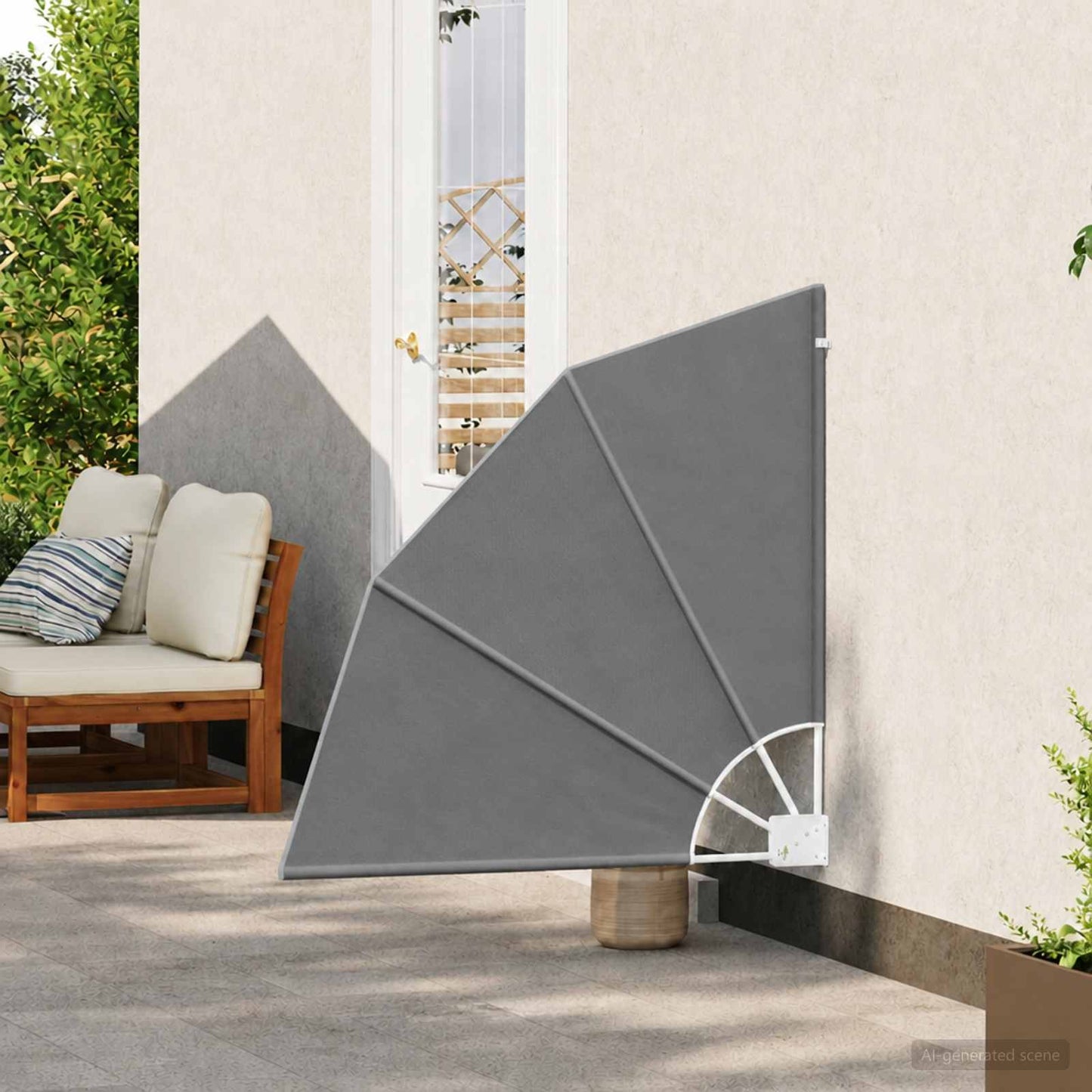 Balcony Privacy Screen 210 x 210 cm Polyester Light Grey