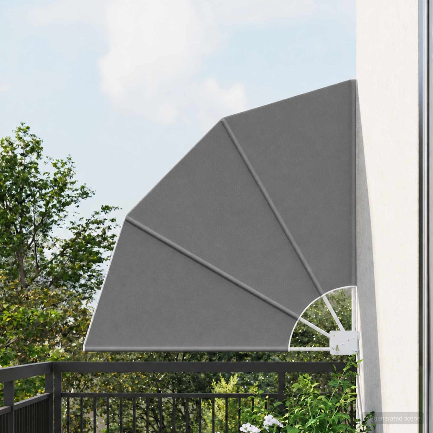 Balcony Privacy Screen 210 x 210 cm Polyester Light Grey