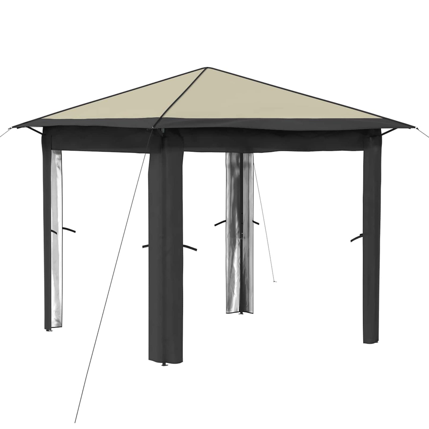 Gazebo without Sidewall 2.6 x 2.6 m Cream and Anthracite