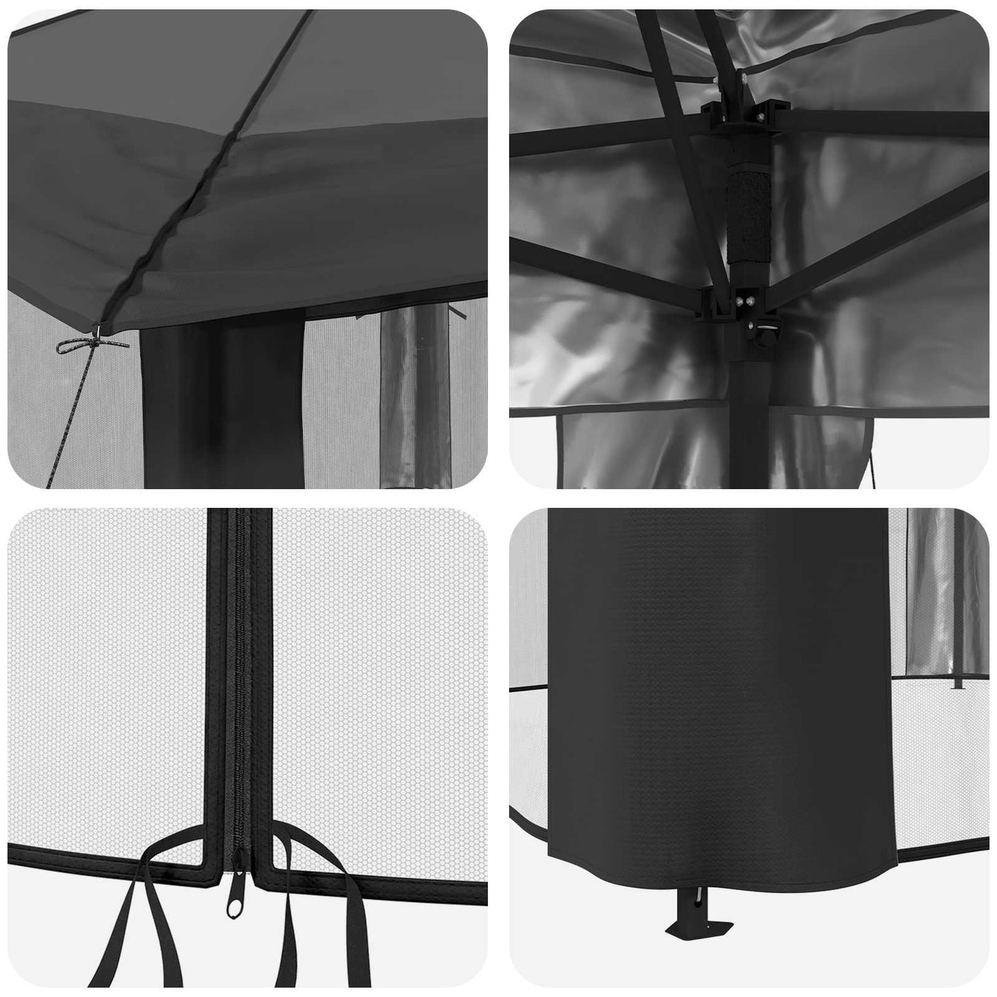 Gazebo with 4 Sidewalls 2.6 x 2.6 m Light Grey and Anthracite