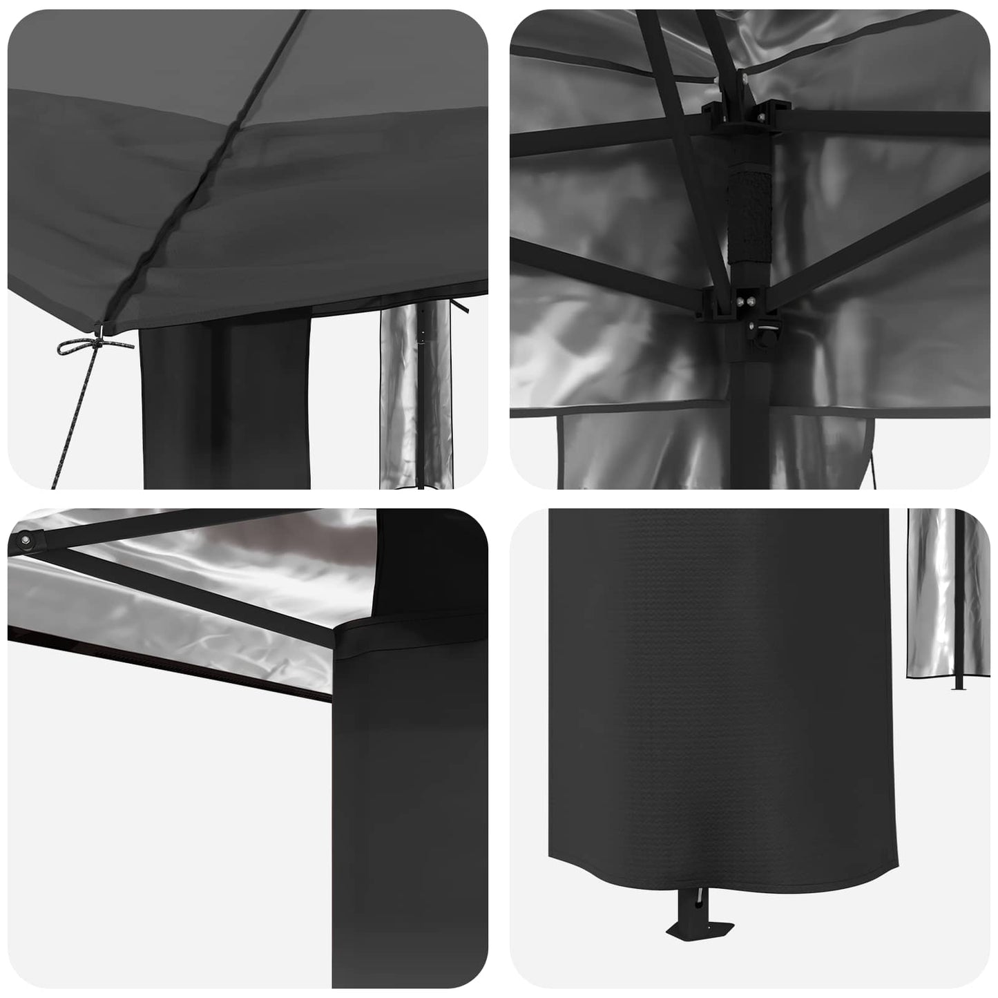 Gazebo without Sidewall Light Grey and Anthracite