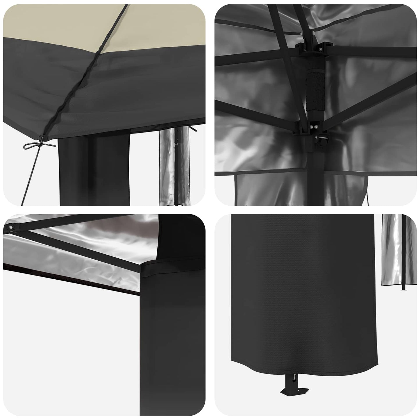 Gazebo without Sidewall Cream and Anthracite