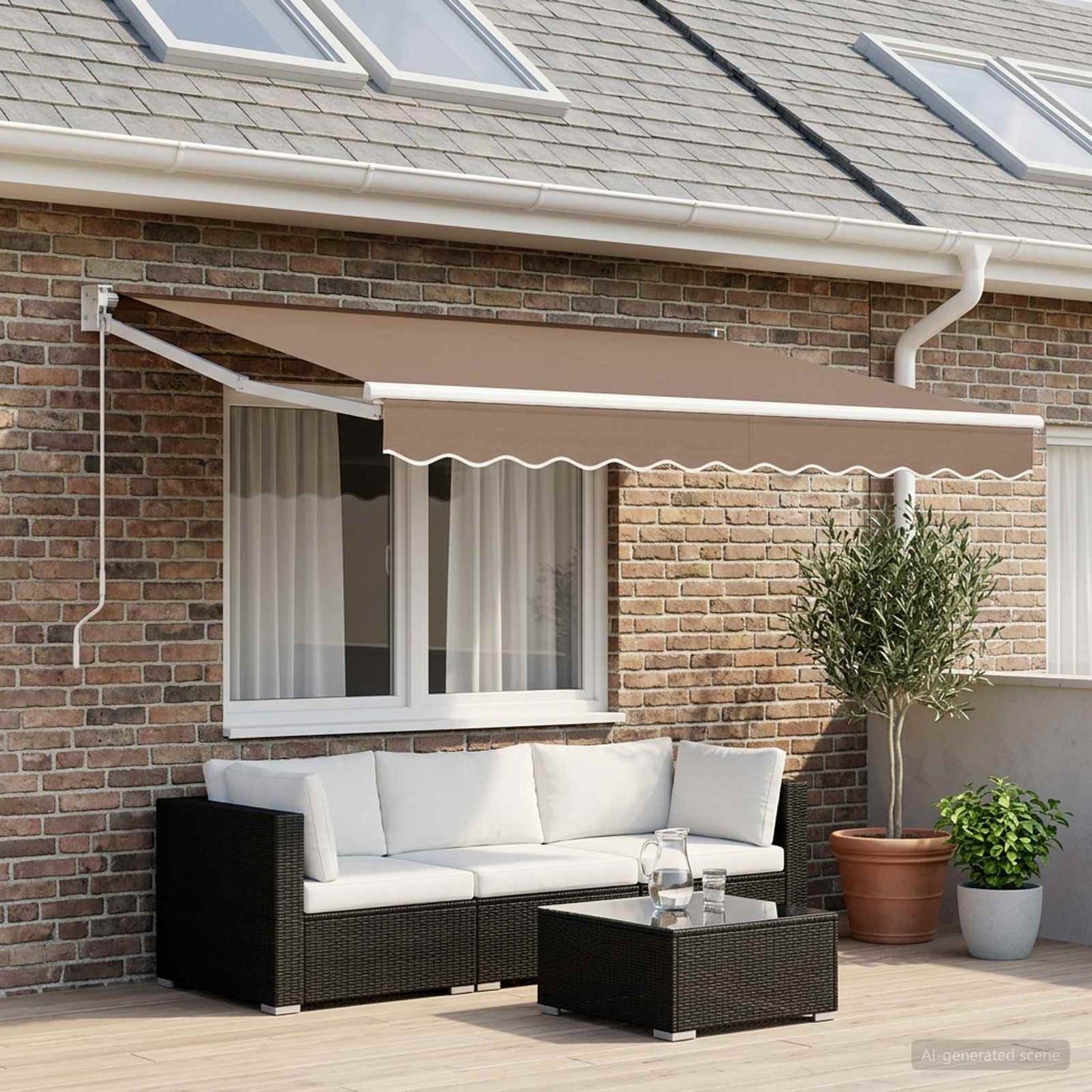 Awning Replacement Fabric Taupe 281 x 245 cm Polyester