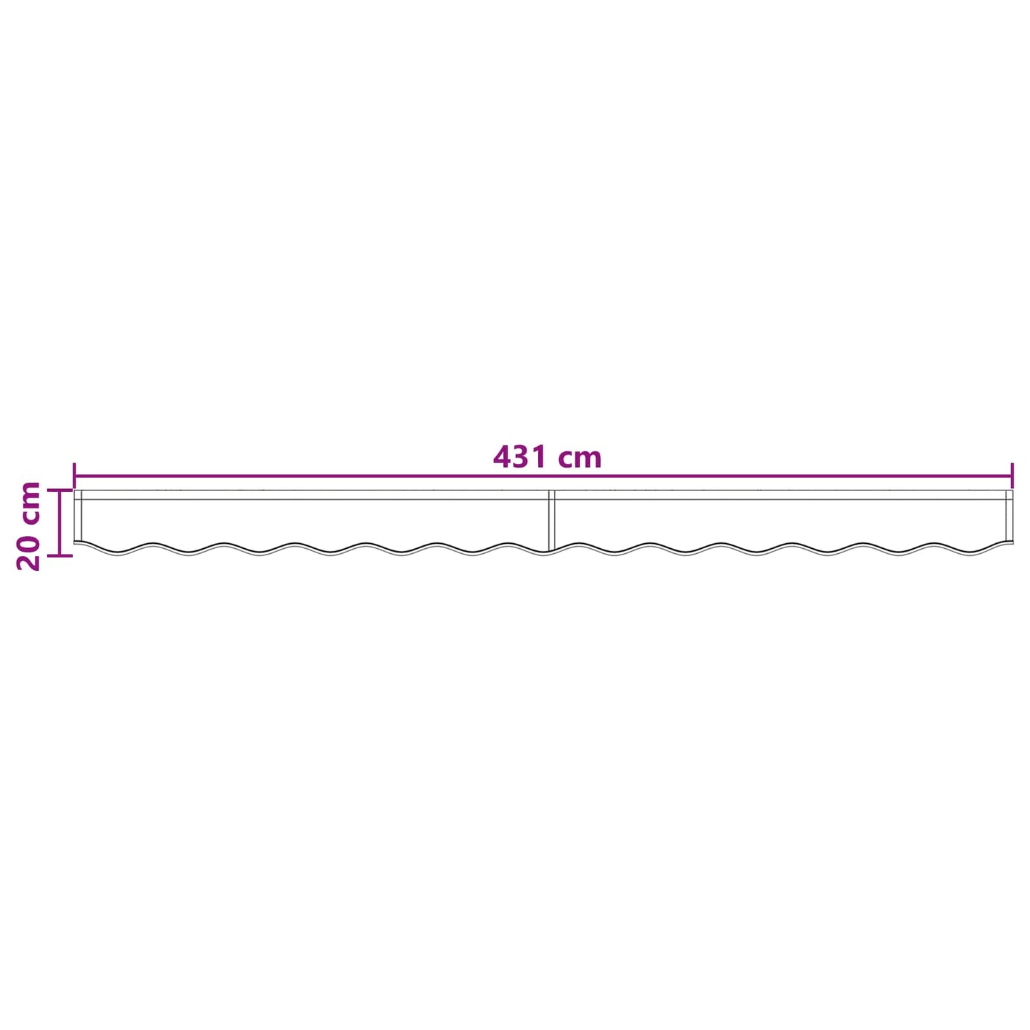 Awning Valance Replacement Sand 431 x 20 cm Polyester