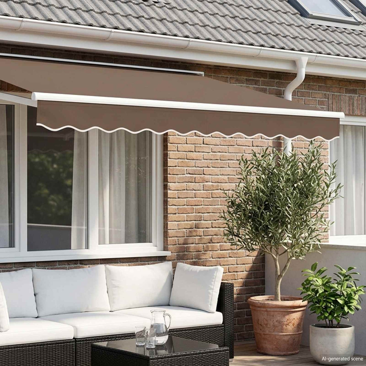 Awning Valance Replacement Taupe 431 x 20 cm Polyester