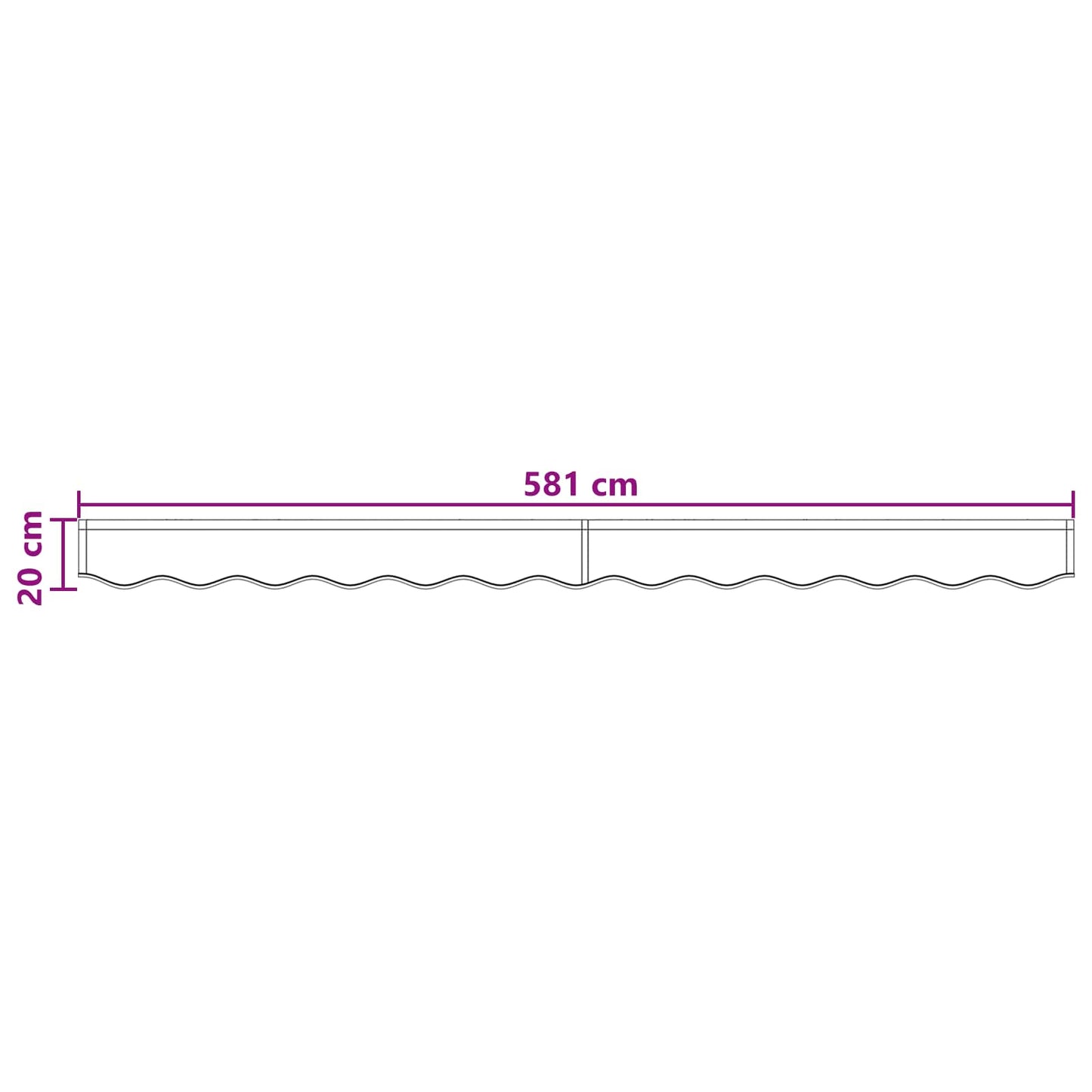 Awning Valance Replacement Light Grey and White 581 x 20 cm