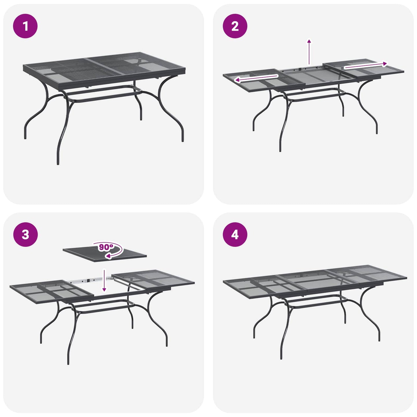 Garden Dining Set 9 pcs Anthracite Mesh and Steel