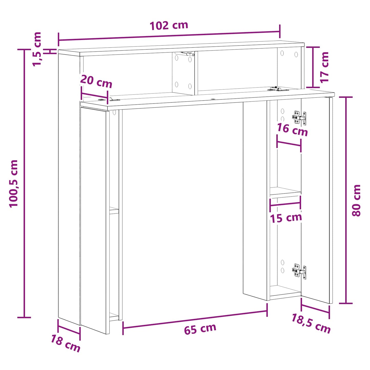 Fireplace Surround Concrete Grey 102 x 18 x 100.5 cm