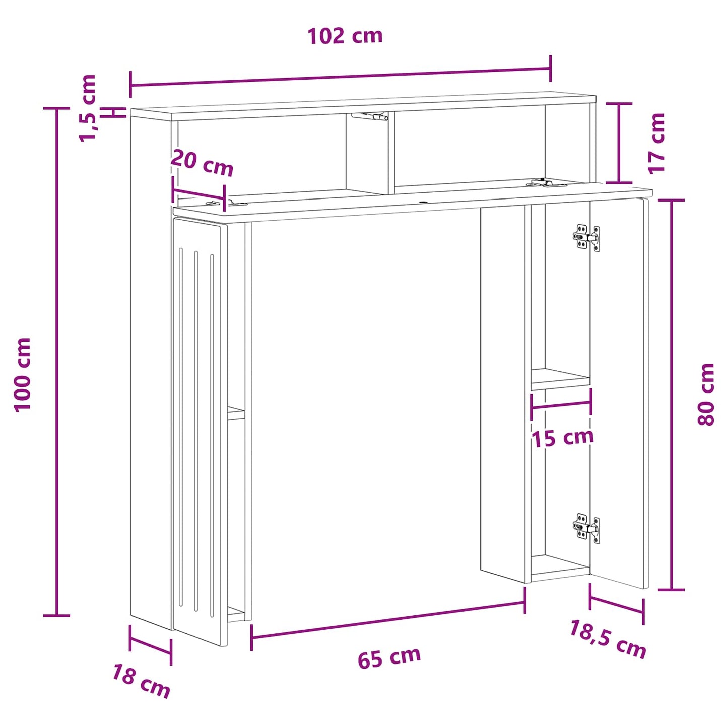 Fireplace Surround High Gloss White 102 x 18 x 100.5 cm