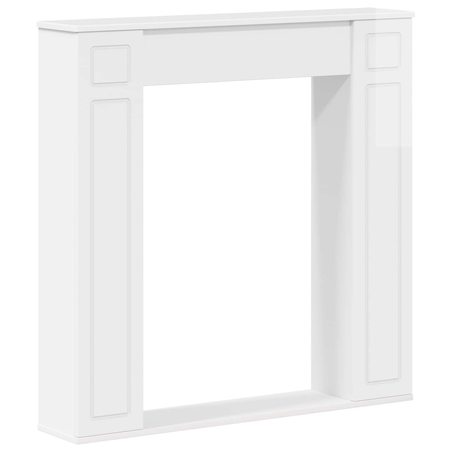 Fireplace Surround High Gloss White 100 x 20 x 100 cm