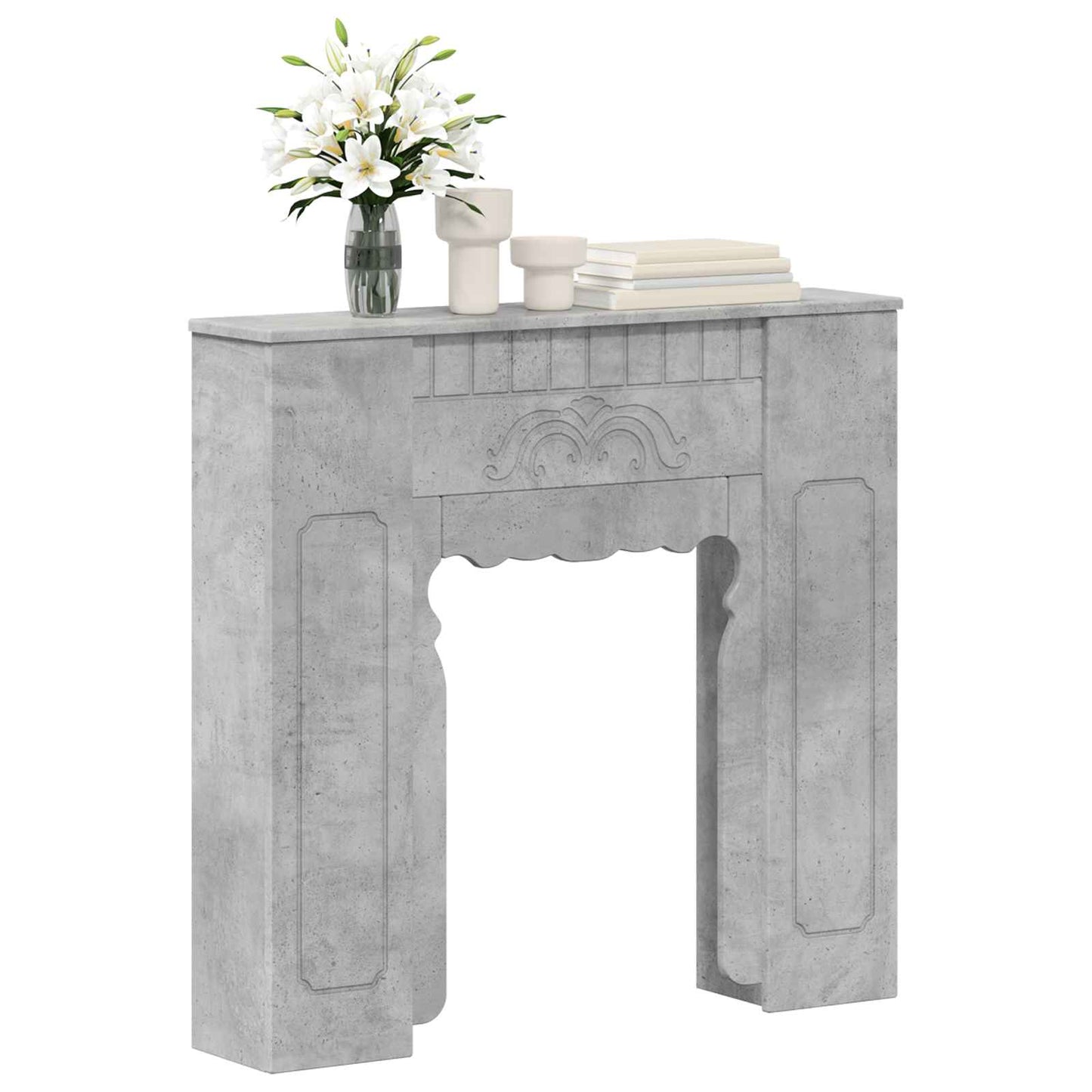 Fireplace Surround Concrete Grey 93 x 20 x 89 cm