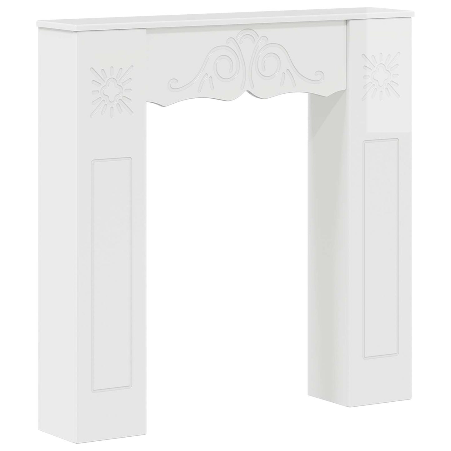 Fireplace Surround High Gloss White 102 x 20 x 102 cm