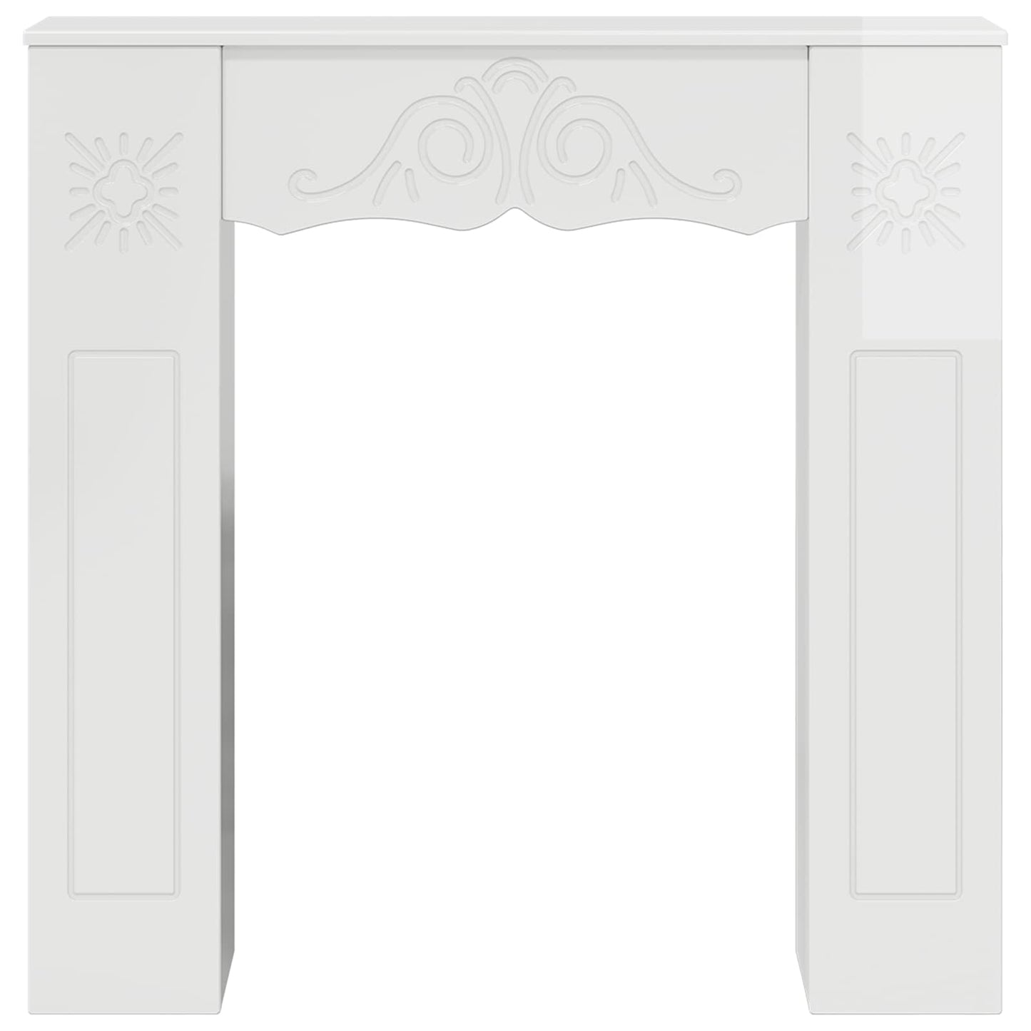 Fireplace Surround High Gloss White 102 x 20 x 102 cm