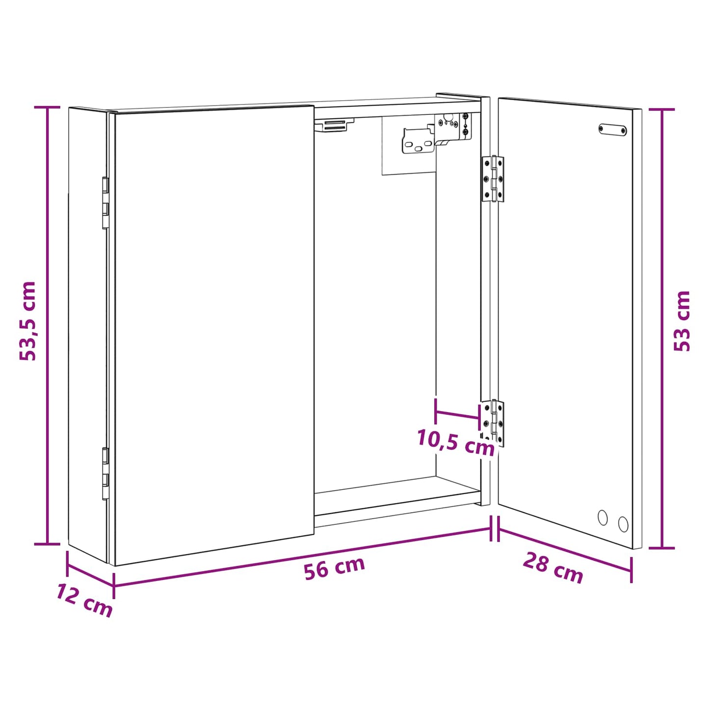 Dartboard Cabinet Concrete Grey 56 x 12 x 53.5 cm