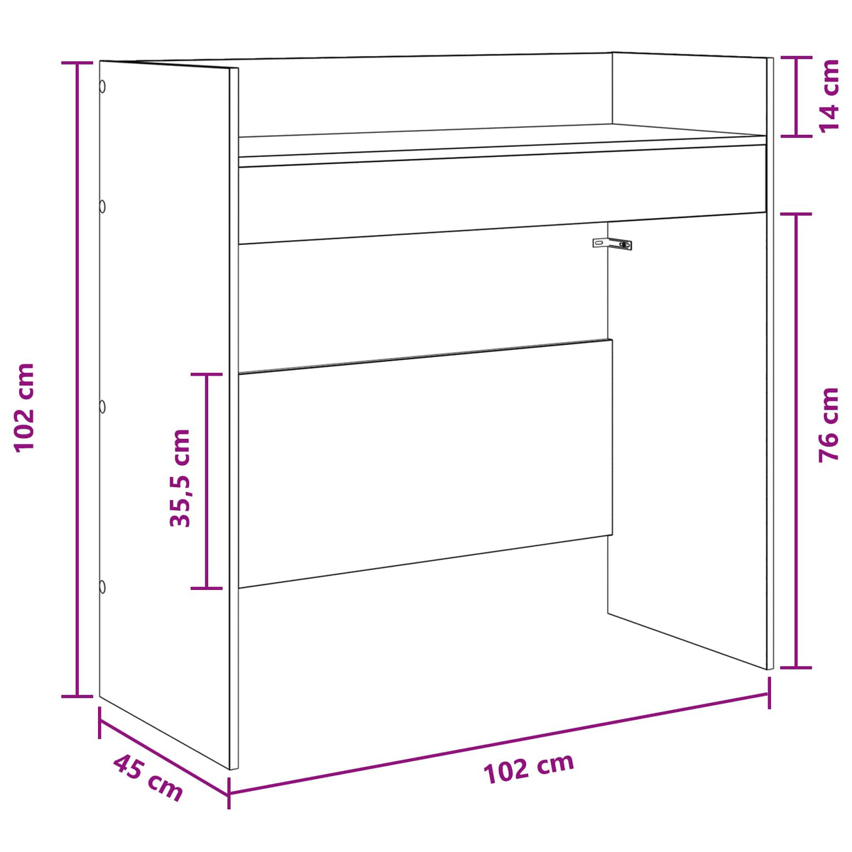 DJ Table Concrete Grey 102 x 45 x 102 cm Engineered Wood