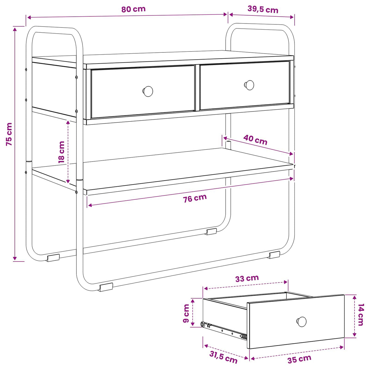 Console Table Old Wood 80 x 40 x 75 cm Engineered Wood
