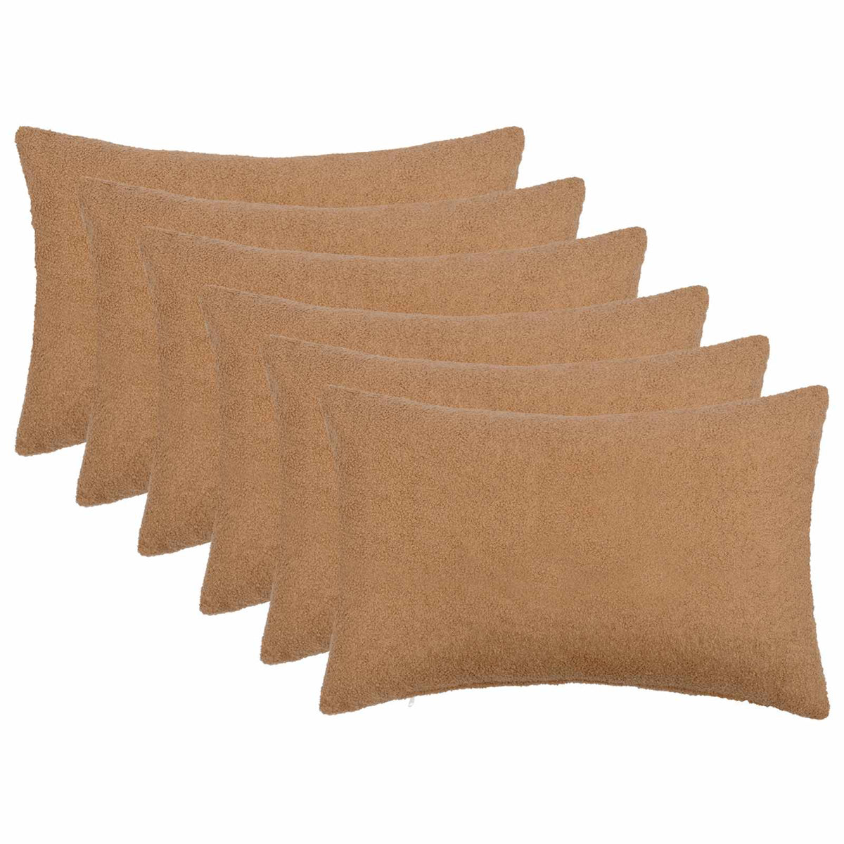 Cushion Cover 6 pcs HEERLEN Beige 30 x 50 cm Bouclé