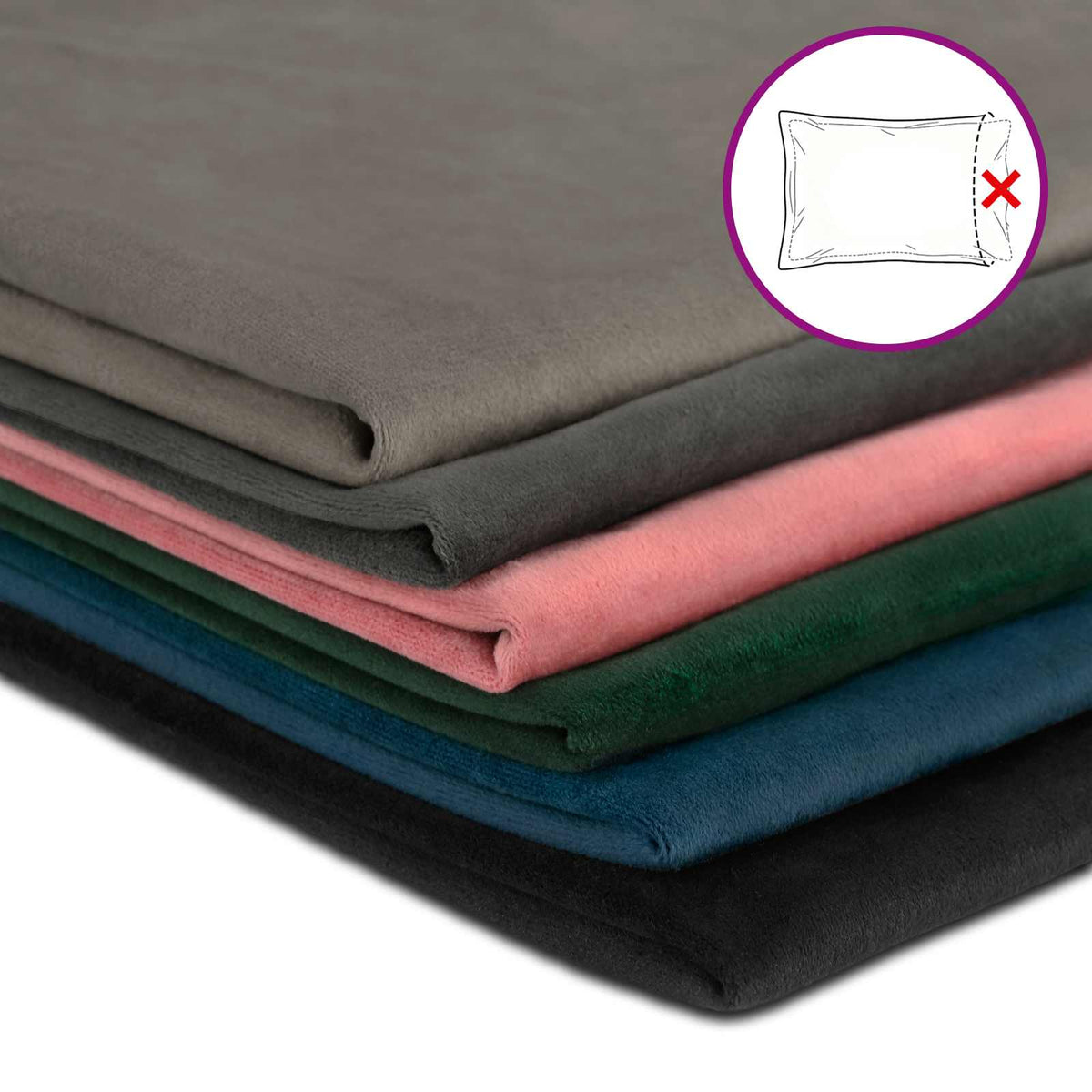 Cushion Cover 6 pcs HOUTEN Dark Green 40 x 40 cm Velvet