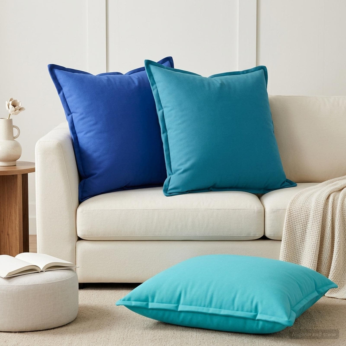 Throw Pillow 2 pcs HOUTEN Royal Blue 70 x 70 cm Polyester